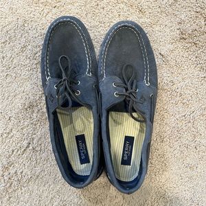 Navy Leather Sperry boat shoes 14